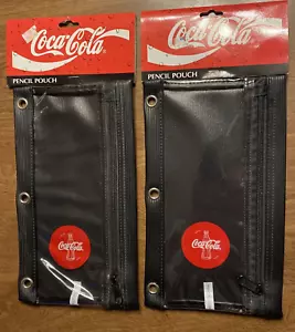 (2) Vintage 1997 Coca Cola Pencil Pouch Fits 3 Ring Binder Soda Advertising x2 - Picture 1 of 24