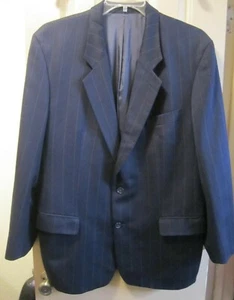 SZ 42R BOSS HUGO BOSS MENS 2 BTN NAVY W/ STRIPE SUIT JACKET BLAZER SPORTCOAT GUC - Picture 1 of 10