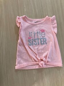 Child of Mine By Carter's Pink Cotton Little Sister Elephant Top Shirt 12 Months