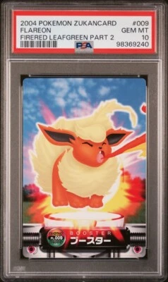 PSA 10 GEM MINT Flareon #009 Carddass Zukan F-Red L-Green Bandai Pokémon POP 4 - Image 1 of 4