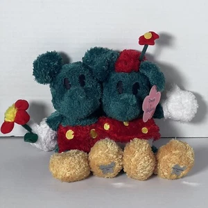 Mickey Minnie Mouse Green Bean Bag Plush Disney Epcot Flower & Garden Exclusive - Picture 1 of 19
