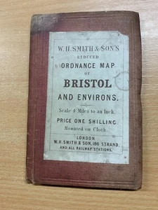 c1880s W H SMITH & SON REDUCED ORDNANCE CLOTH MAP OF BRISTOL & ENVIRONS (P2) - Bild 1 von 6