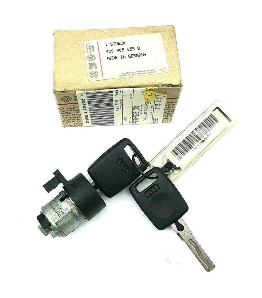 Cilindro de cierre original Volkswagen 4D0905855B + 2 llaves AUDI A3 A4 A6 A8  Foto 1 de 4