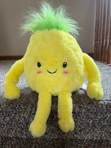 IScream Pineapple Plush Furry Pillow Rare Stuffed Animal  16” Cute Face - NWT - Picture 1 of 7