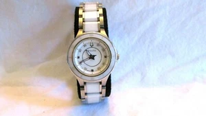 Bulova Women's 98P124 Dress White Diamond Markers White Ceramic Stainless Watch - Picture 1 of 6