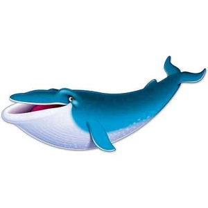 Blue Whale Cardboard Cutout Wall Decoration 1.12m Ocean Under the Sea Party - Picture 1 of 1