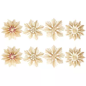 8x Strohsterne im Mix-Set - Stroh-Anhänger für den Weihnachtsbaum - 18cm - Bild 1 von 7