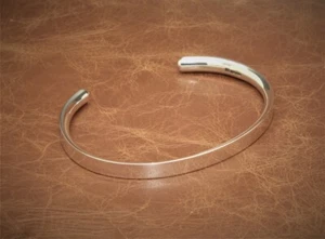 Men's Gents Solid 925 Sterling Silver Open Torque Bangle Bracelet "Handmade" - Picture 1 of 12