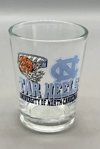 Vintage UNC Tar Heels Basketball Shot Glass (unmarked) Cover
