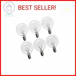6 Pack Wax Warmer Bulbs,G50 25 Watt Bulbs for Full Size Scentsy Warmers,G16.5 Gl - Picture 1 of 2