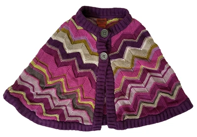 Missoni for Target Chevron Purple Cotton Poncho Cape Sweater Medium 7 8 Girls - Image 1 of 4