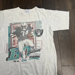 Camisa De Colección Bo Jackson Mediana Años 90 Salem Ropa Deportiva Oakland Raiders Gráfico NFL - Imagen 1 de 11