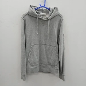 Stone Island Hoodie Sweatshirt Mens Size M Light Grey Cotton Designer RMF-FPL21 - Picture 1 of 11