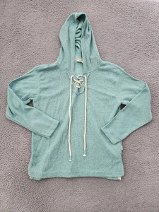 Southern Spirit Pullover Hoodie Mens Large Blue Lace Up Terry Beach Surf Shirt - Picture 1 of 9