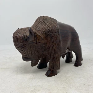 Desert Ironwood Hand Carved Buffalo Solid Wood Heavy 8” Long Detailed - Bild 1 von 21