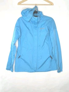 Marmot Women Rain Jacket Size Medium Blue Light Weight Hooded Windbreaker Precip - Picture 1 of 9
