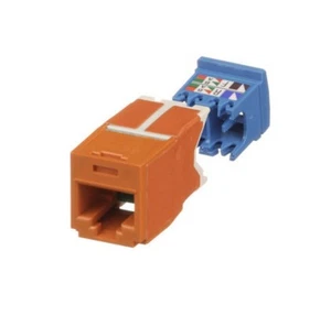 Módulo Jack Mini-Com Panduit CJ6X88TGOR Cat6a 10 Gig, Naranja Azul Snap-In - Imagen 1 de 1