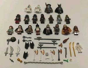 Lego LOTR Hobbit Mixed Lot 20 minifigures Gandalf Uruk Sauron Elrond accessories - Picture 1 of 11