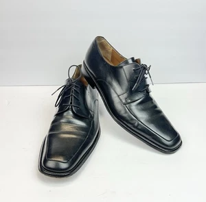 Mezlan Black Oxford Size 11M  Square Toe Lace Up Mens Leather Dress Shoes - Picture 1 of 10