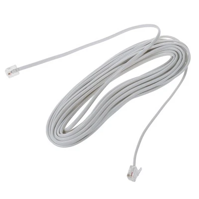  9M 30ft RJ11 6P2C Modular Telephone Phone Cables Wire White S4S79185 - Image 1 of 4