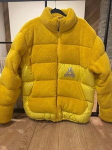 Palace Skateboards 22AW High Loft Polartec Puffa Jacket Yellow XL Rare Used - Picture 1 of 3
