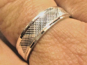 STERLINGSILBER SCHWERER EHERING RING KREUZMUSTER GRÖSSE V 1/2 - Bild 1 von 2