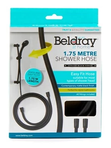 Manguera de ducha Beldray negra mate de 1,75 m - nueva en caja - 1,75 metros - Imagen 1 de 5