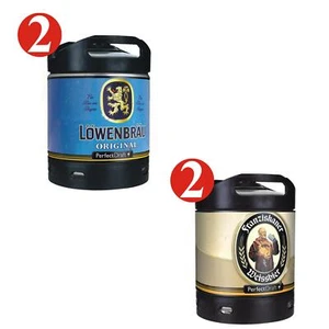 2x Löwenbräu Original 2x Franziskaner Perfect Draft 6 Liter Fässer 5,2% ... - Bild 1 von 4