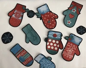 Juego de 8 guantes de Navidad - apliques de tela de hierro - Imagen 1 de 1