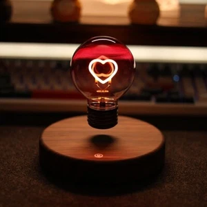 Magnetic Levitation Love Heart Lamp Creativity Floating Bulbs Night Light Decor - Picture 1 of 9