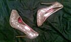 Internacionale Stunning Gold Sequin Party Shoes Brand New