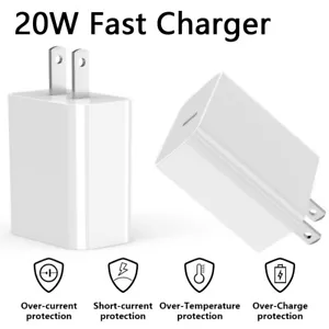 20W Fast Charger PD USB C Power Adapter For iPhone 14 13 12 Pro Max 11 XR 8 iPad - Picture 1 of 12