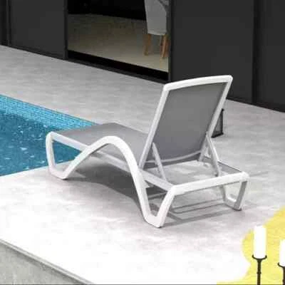 Chaise Lounge Patio Ajustable Aluminio Piscina Sillón para Exterior Piscina Foto 1 de 4