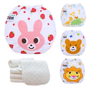 Baby Washable Cloth Diaper Nappies Reusable 5 Diapers Adjustable +5PC INSERTS - Picture 1 of 25