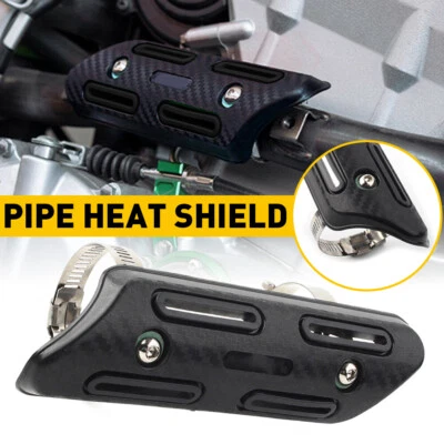 Pipe Protector Heat Shield For Suzuki RM125 DR650SE DR650SES Carbon Fiber+Black - Image 1 of 4