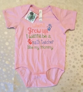 Inktastic Math Teacher Like Mommy Baby Girl Bodysuit Size 18M Teacher Gift NEW - Picture 1 of 6