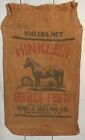 Vintage Hinkles Horse Feed Burlap Sack Thomasville, N. C.