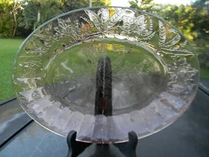 Depression Pink Glass Art Deco Oval 11" tray Floral Pattern - Picture 1 of 6