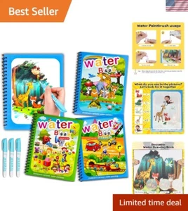 3-Pack Reusable Water Coloring Books for Toddlers - Fun Travel Toys - Picture 1 of 10