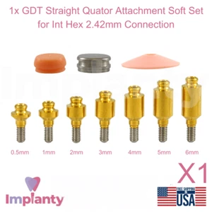 1x Dental Straight Quator Attachment Soft Silicone Set Titanium Int Hex 2.42mm - Picture 1 of 14