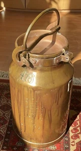 Antique Vintage Large Copper Milk Can 20” Tall Heavy Solid Rare 476 on Side - Picture 1 of 13