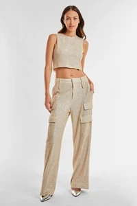 Sequin Cargo Pant Pearl/Black/No tag/THE NOLI SHOP/NOLI YOGA - Picture 1 of 9