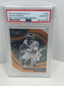 2020 Select Orange Prizm Die-Cut Field Level Jalen Hurts PSA 10 Rookie RC SP - Picture 1 of 3