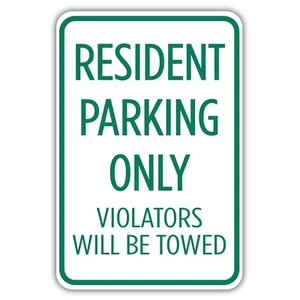 Resident Parking Only Aluminum Sign - Picture 1 of 1