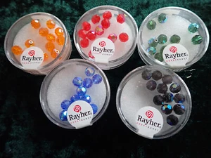 Abverkauf Rayher Perlen - 6 mm Rund - Glasschliff - Dose mit 12 St. - div.Farben - Bild 1 von 6