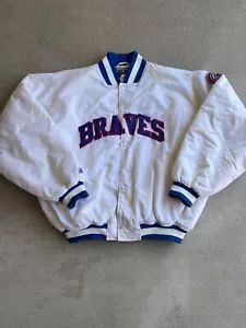 Giacca bomber vintage anni 90 Majestic Cooperstown Atlanta Braves - Foto 1 di 11