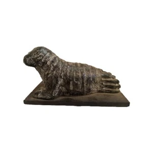 Estatuilla de animal morsa escultura de piedra de jabón un lobo original tallada a mano de colección - Imagen 1 de 5