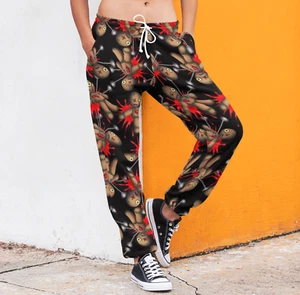 Muñeca vudú gótica unisex estampada de lana pantalón para correr parte inferior gótica punk emo - Imagen 1 de 1