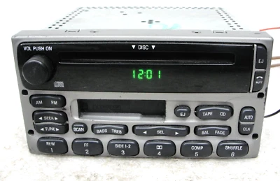 Ford CD cassette RADIO SILVER FACE Ranger Explorer F250 F350 Windstar E150 99-09 - Image 1 of 4