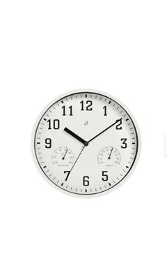 NEU - Auriol Wanduhr mit Temperatur & Luftfeuchtigkeit | weiß - Bild 1 von 4